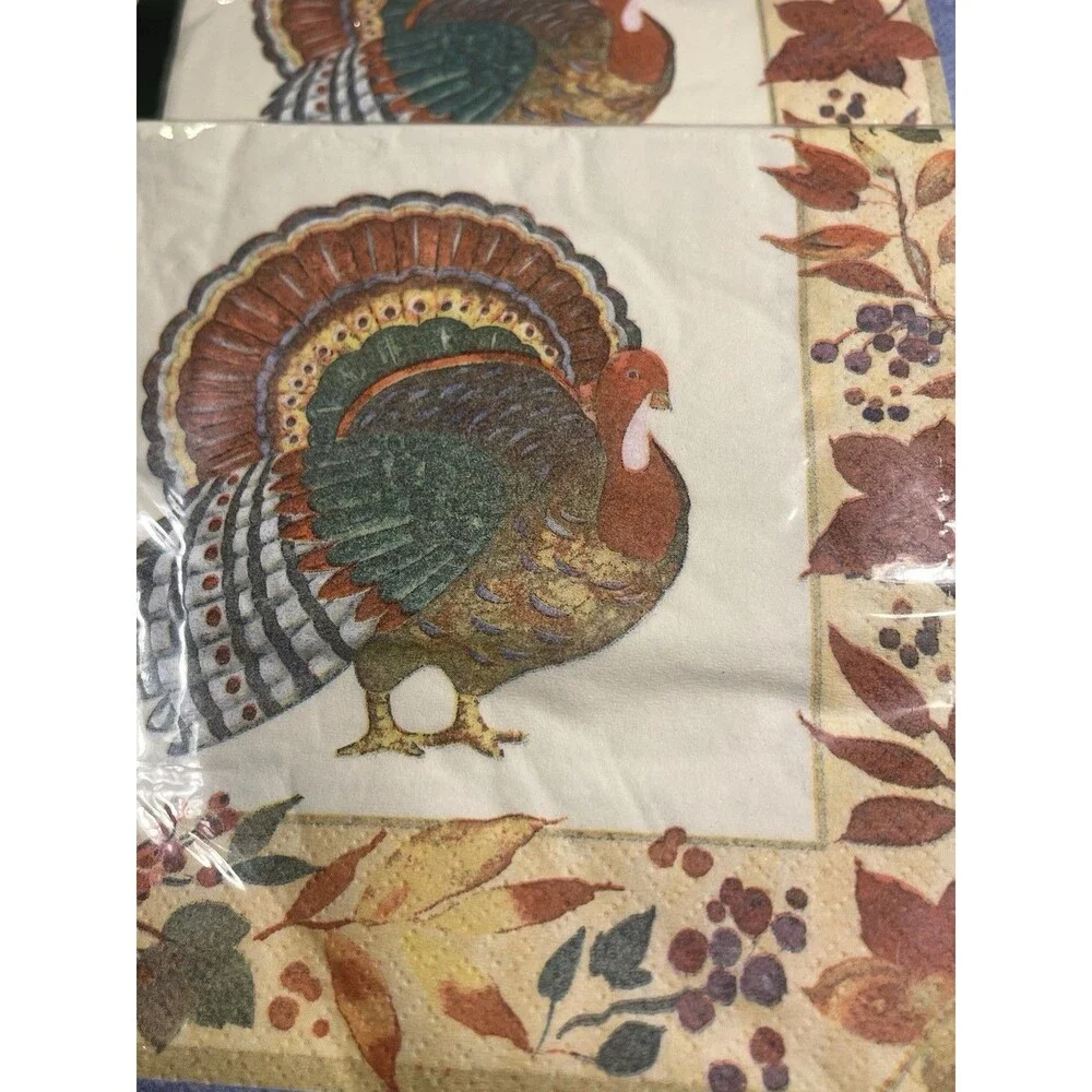 Hallmark Turkey Thanksgiving Napkins 3-ply Paper 6pks (96 Total)